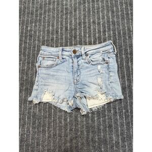 American Eagle Hi Rise‎ Shortie Mini Shorts Sz 0 Raw Hem California 2000s